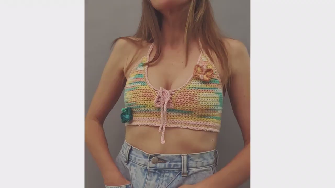 Crochet Top Pattern Y2K Butterfly