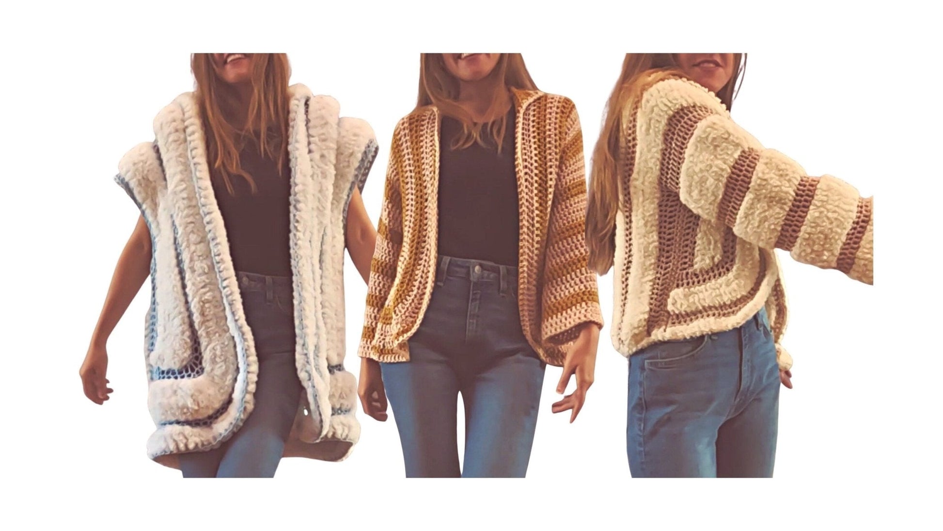 Crochet Jacket Pattern - Darling 3-in-1 - Mermaidcat Designs