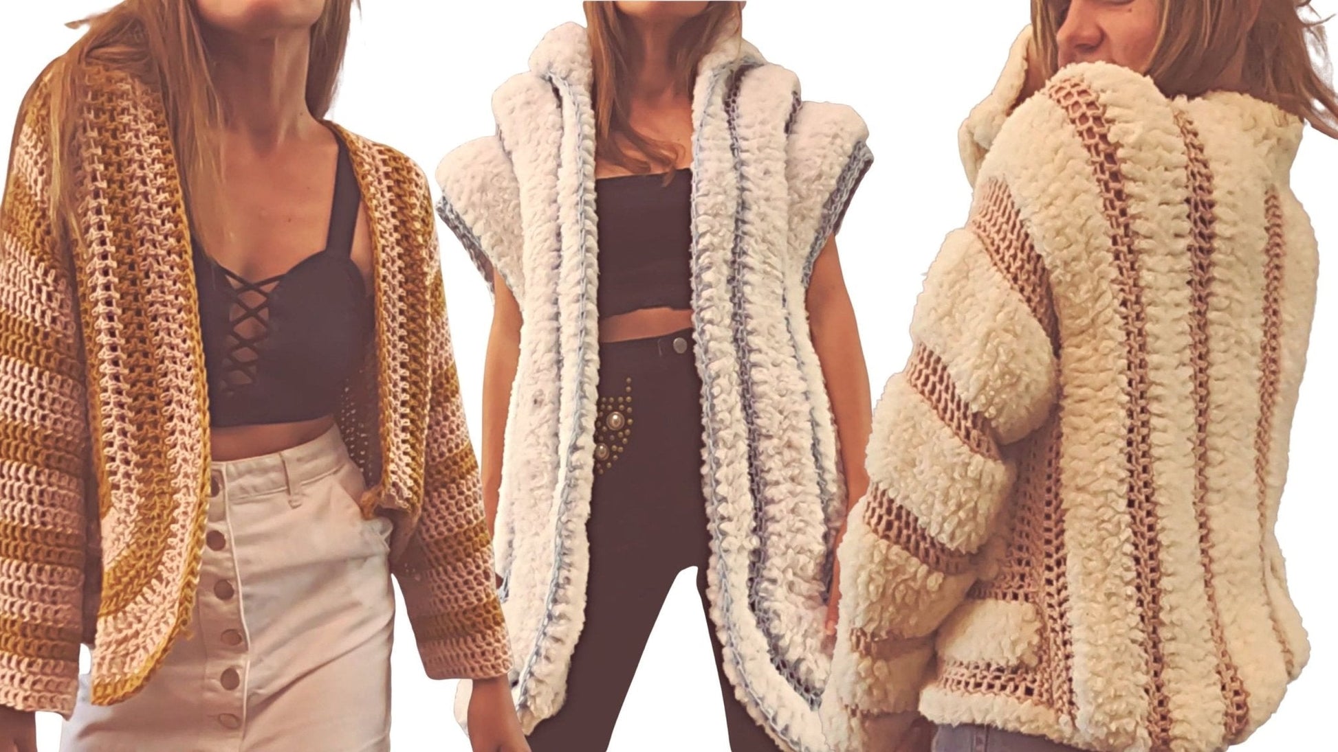 Crochet Jacket Pattern - Darling 3-in-1 - Mermaidcat Designs