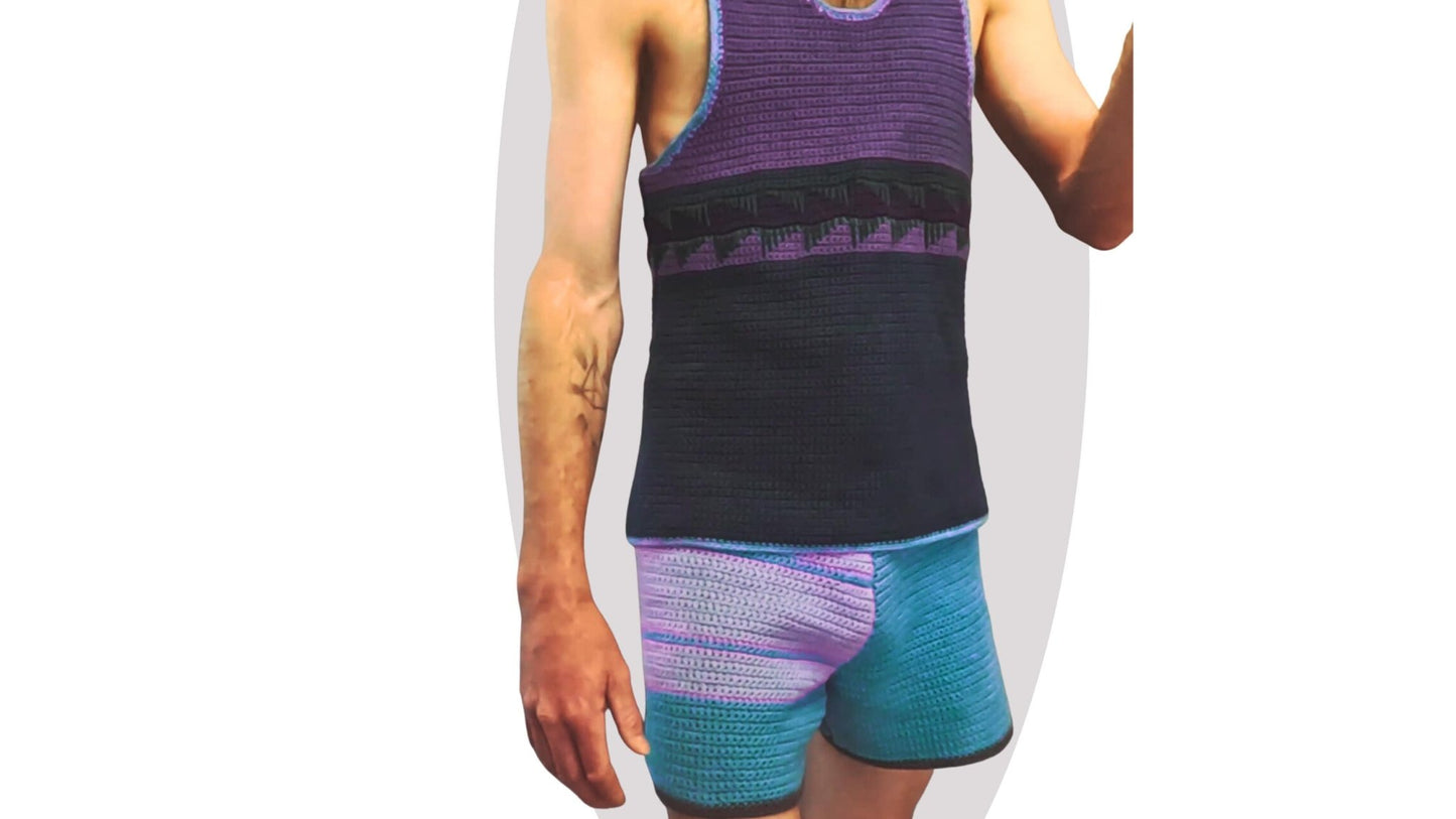 Crochet Mens Shorts Pattern - Mystery - Mermaidcat Designs