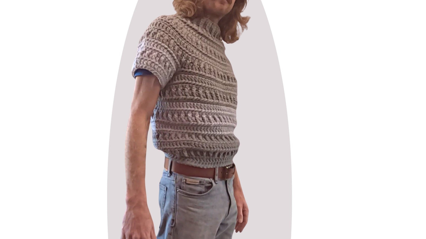 Crochet Pattern - Pine - Unisex Size Inclusive Sweater - Mermaidcat Designs