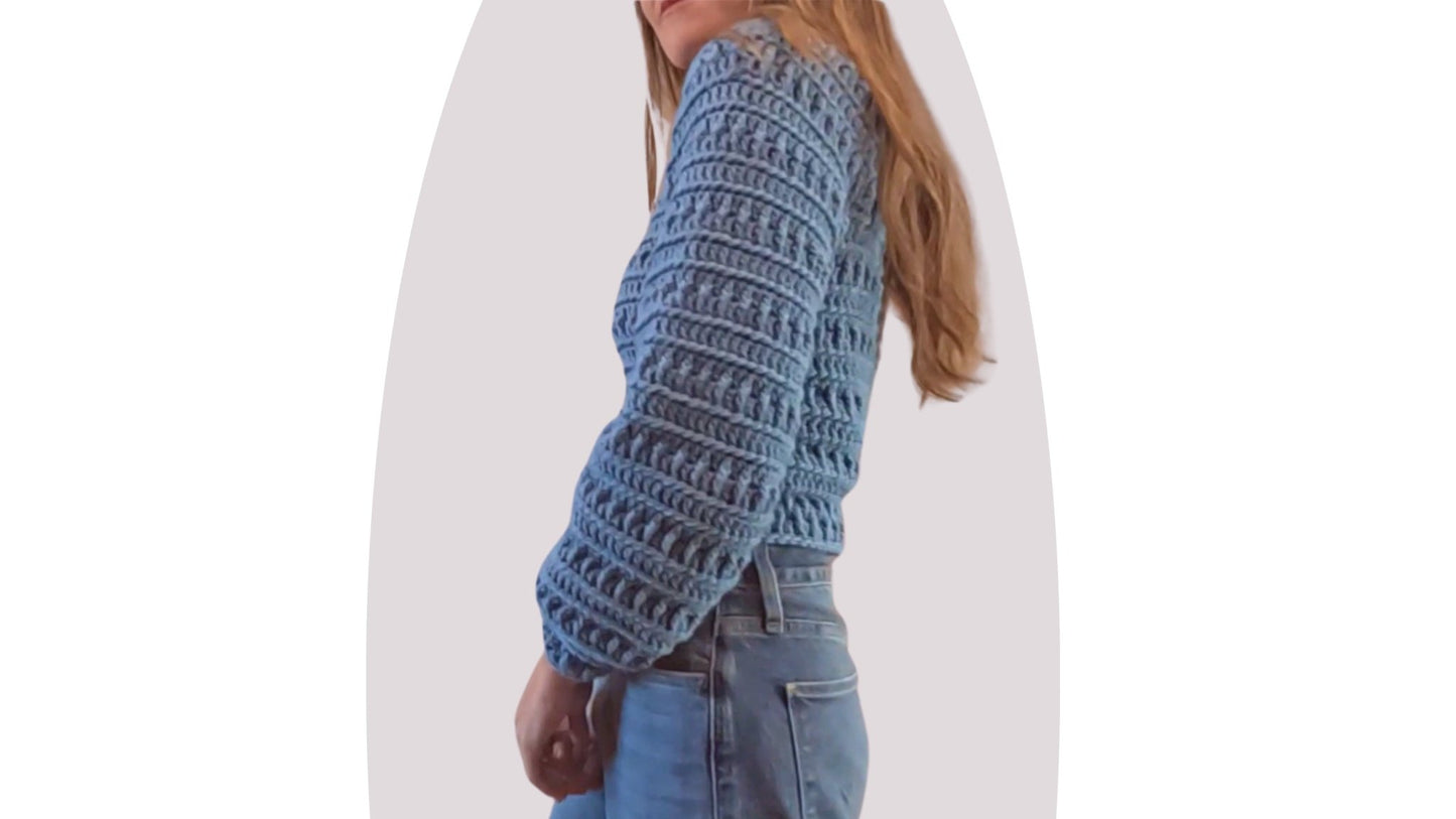 Crochet Pattern - Pine - Unisex Size Inclusive Sweater - Mermaidcat Designs