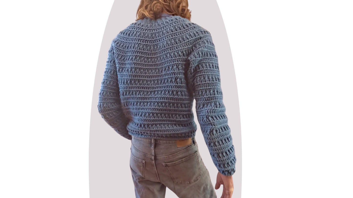 Crochet Pattern - Pine - Unisex Size Inclusive Sweater - Mermaidcat Designs