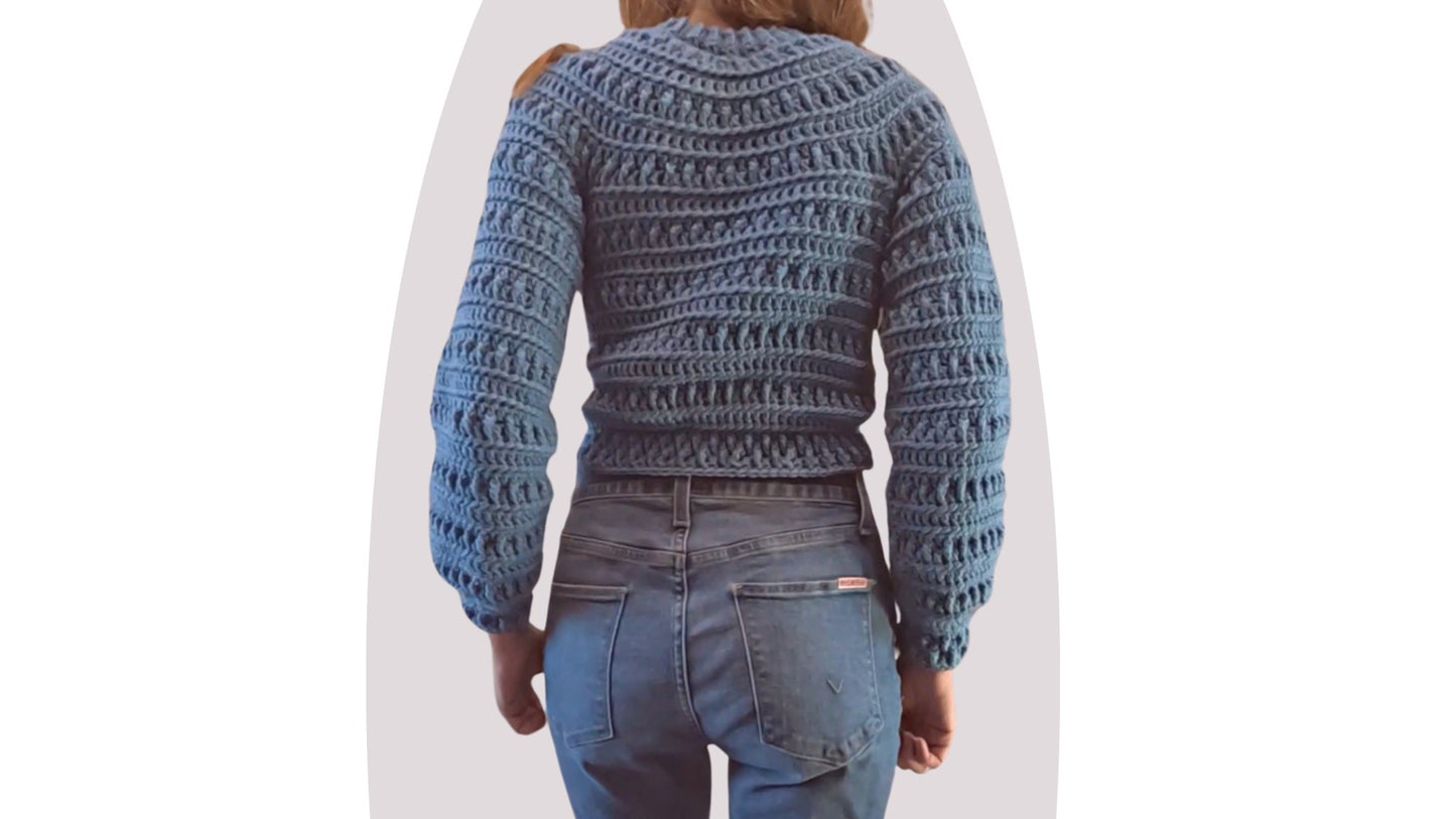 Crochet Pattern - Pine - Unisex Size Inclusive Sweater - Mermaidcat Designs