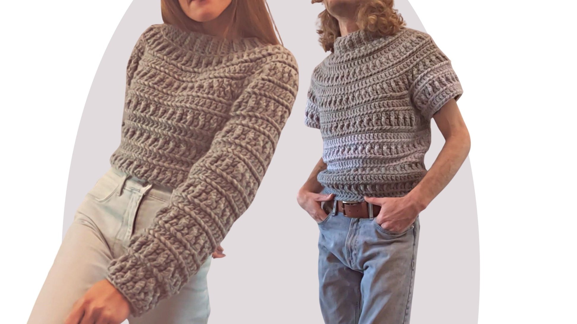 Crochet Pattern - Pine - Unisex Size Inclusive Sweater - Mermaidcat Designs