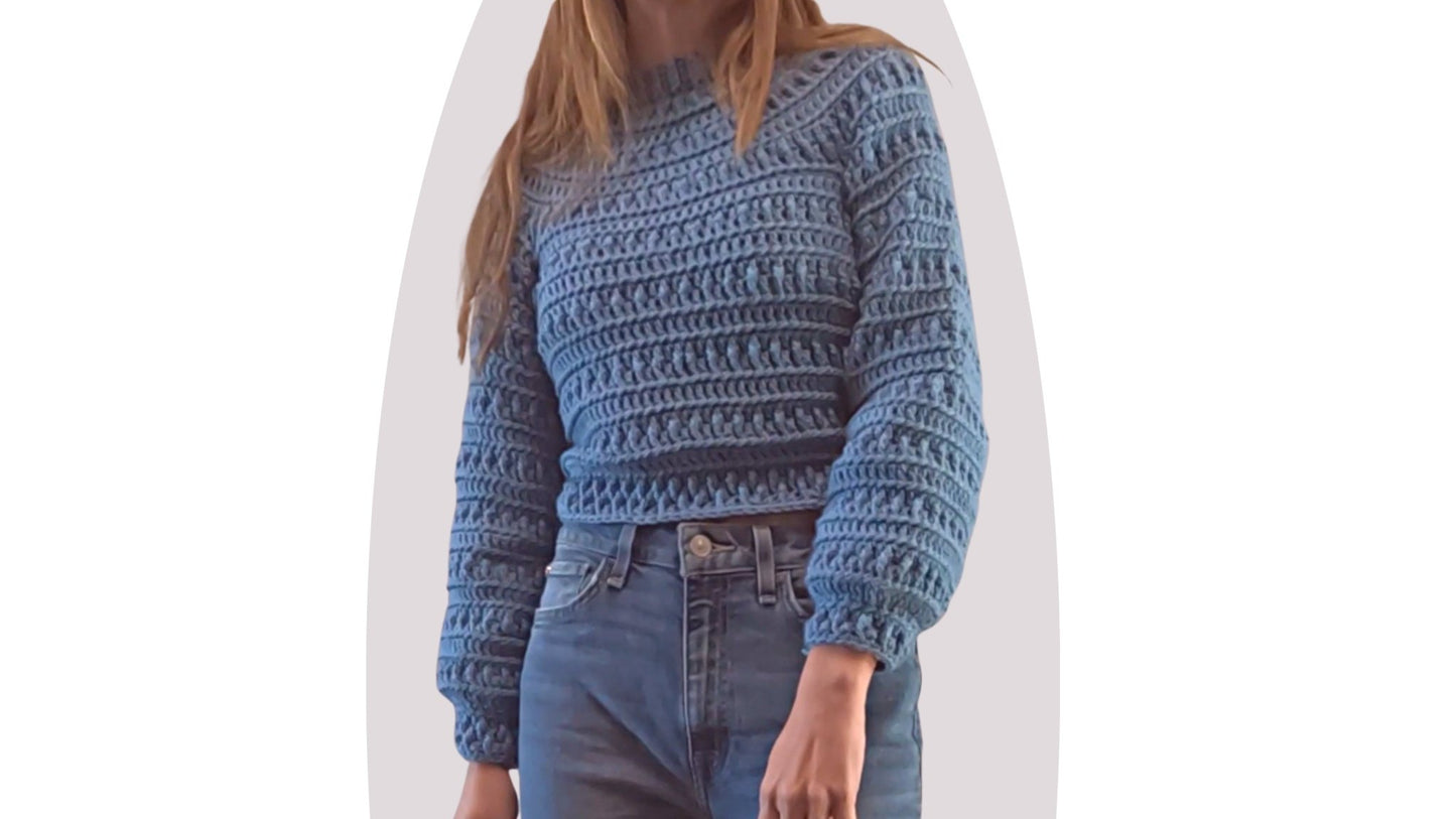 Crochet Pattern - Pine - Unisex Size Inclusive Sweater - Mermaidcat Designs