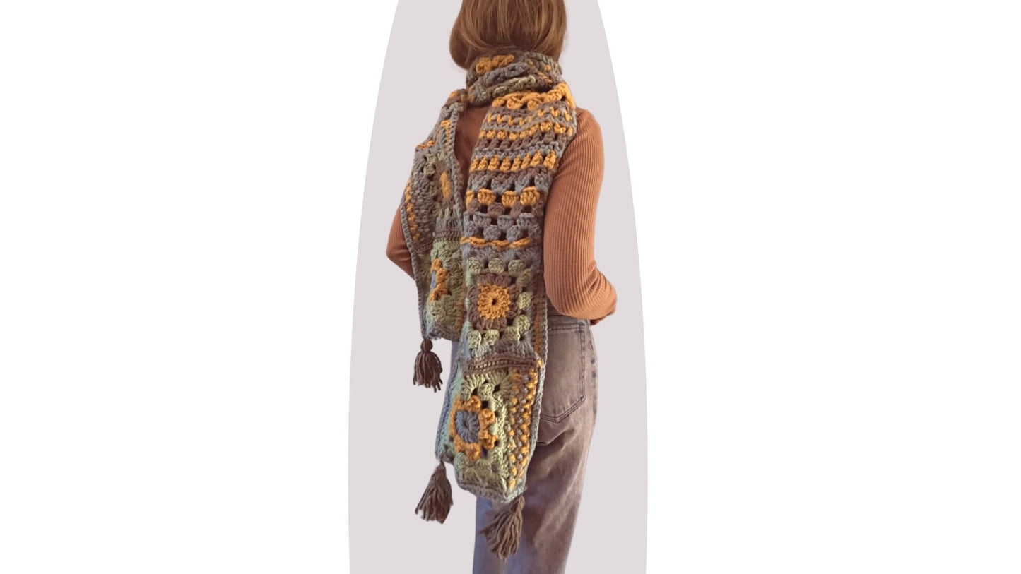 Crochet Scarf Pattern - Granny - Mermaidcat Designs