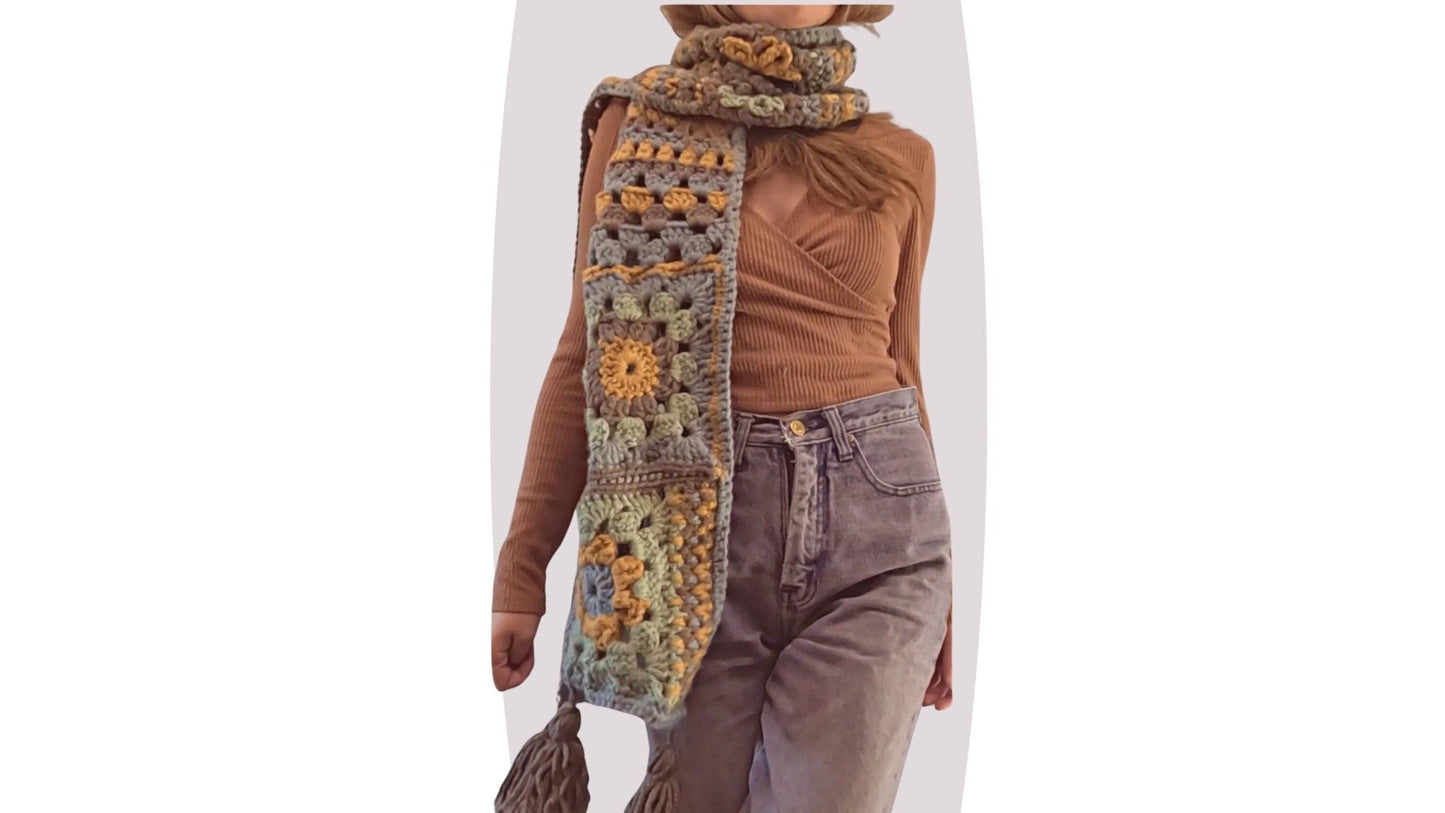 Crochet Scarf Pattern - Granny - Mermaidcat Designs