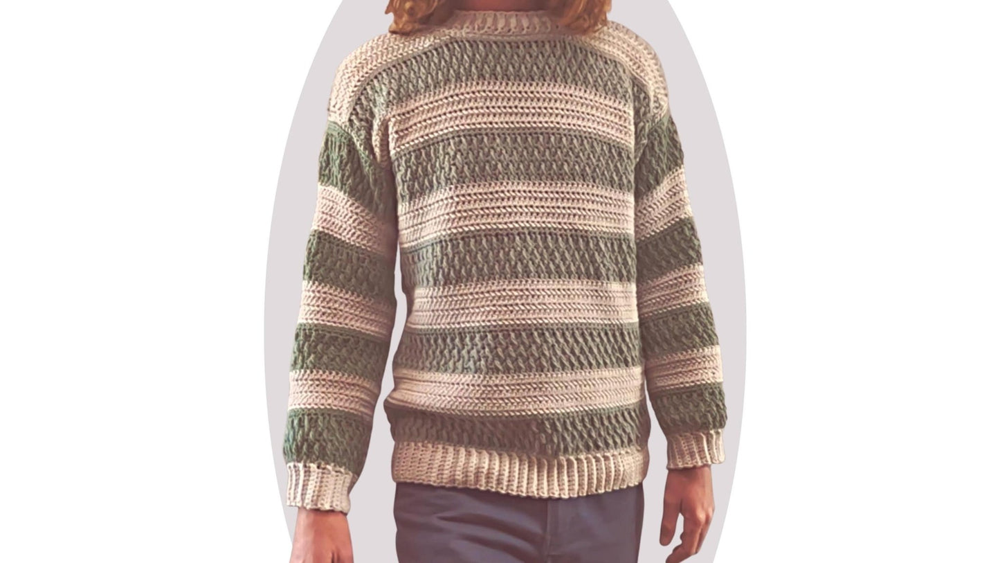 Crochet Sweater Pattern - Cozy - Unisex - Mermaidcat Designs