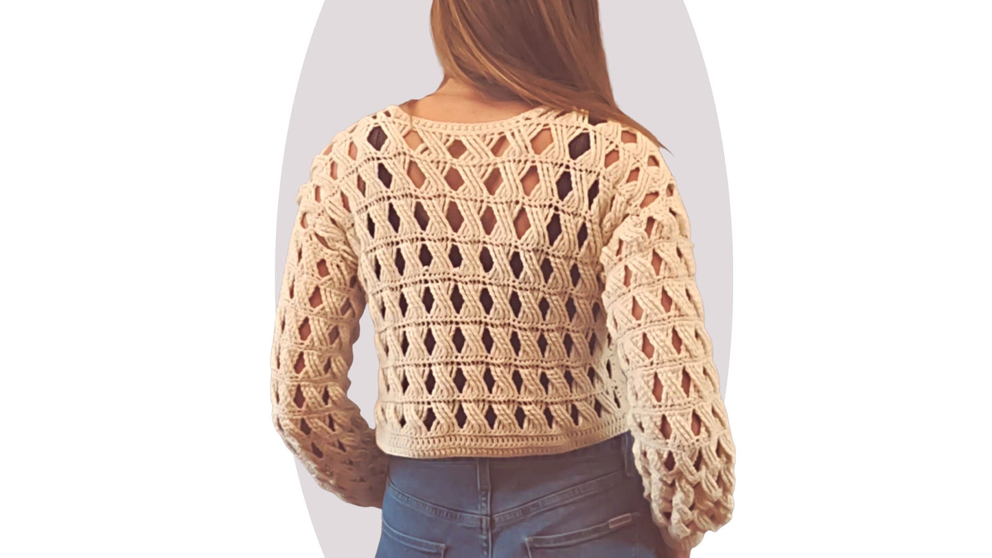 Crochet Sweater Pattern - Woodland - MermaidcatDesigns