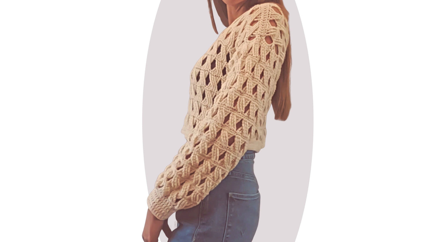 Crochet Sweater Pattern - Woodland - MermaidcatDesigns