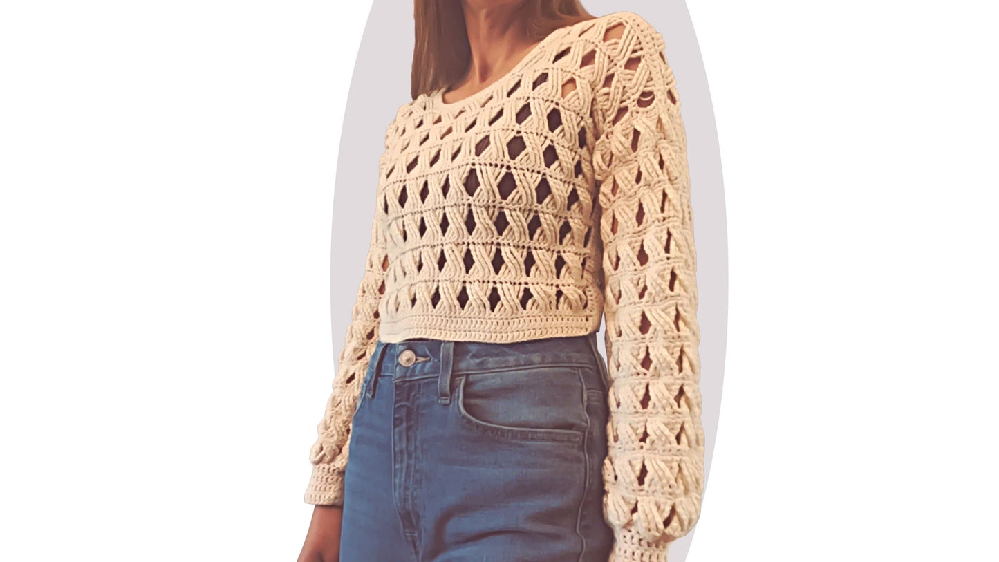 Crochet Sweater Pattern - Woodland - MermaidcatDesigns