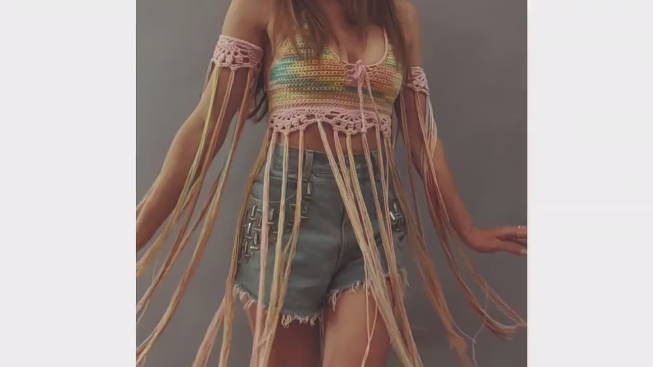 Crochet Top Pattern Fringe Collection - Akashic -