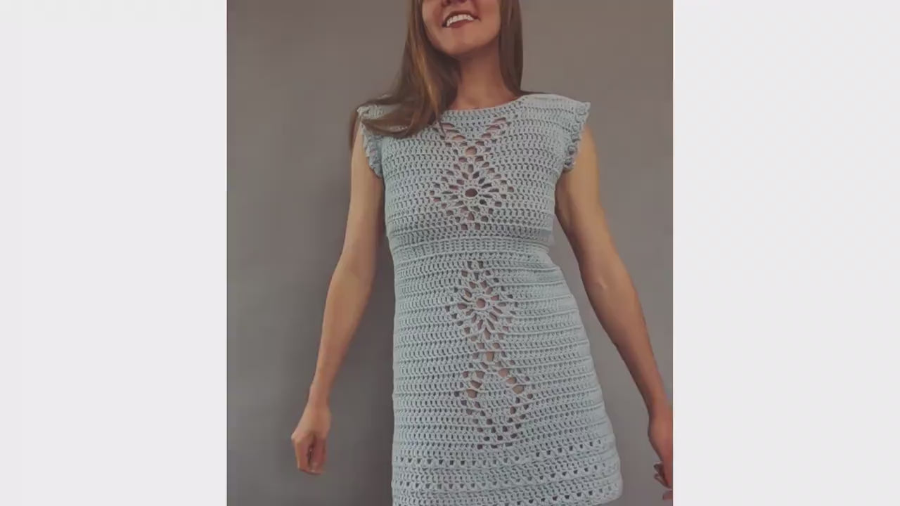 Crochet Dress Pattern -Element- Easy Summer Dress Sundress Plus Size Women Crochet Boho Crochet Dress Tutorial PDF Instant Download