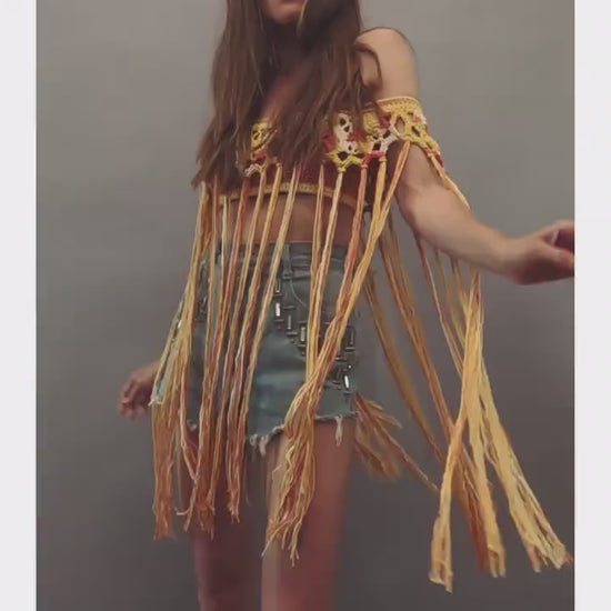 Crochet Pattern Top Fringe -Kismet-