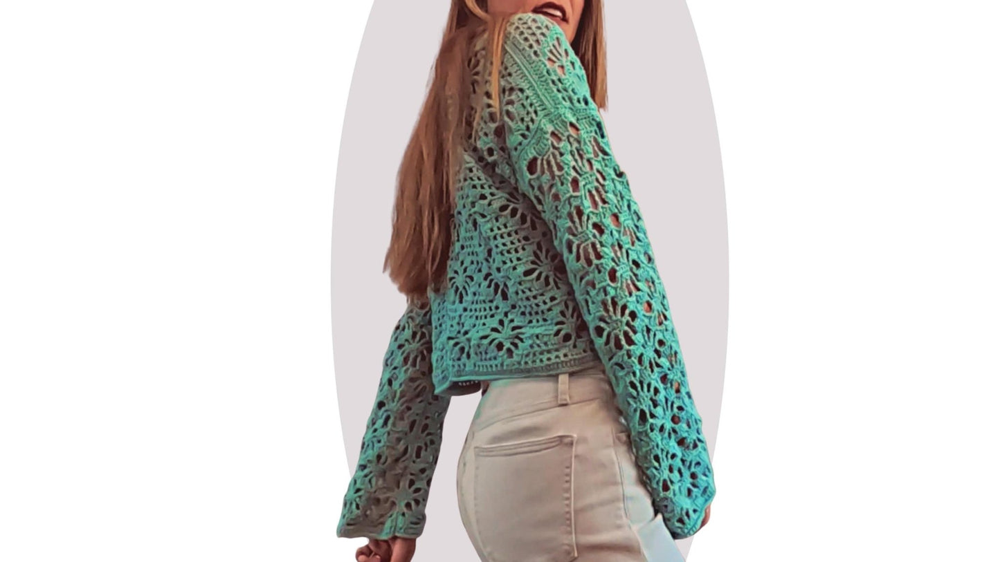 Crochet Cardigan / Kimono Pattern - Aster - Mermaidcat Designs