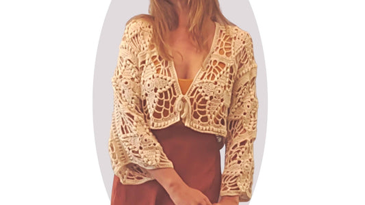 Crochet Cardigan Pattern - Western Wildflower - Mermaidcat Designs