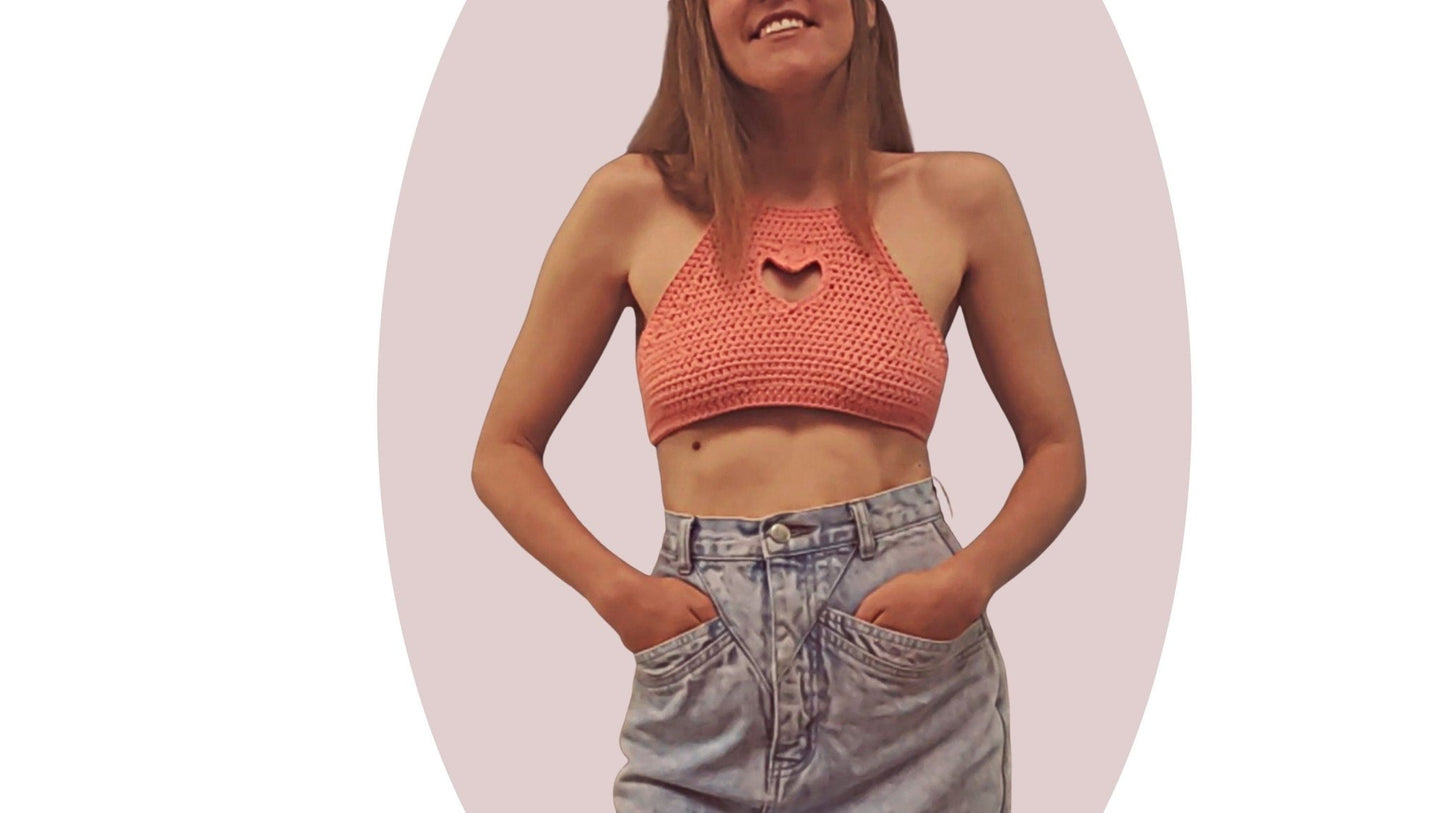 Crochet Crop Top Pattern -Amor- - Mermaidcat Designs