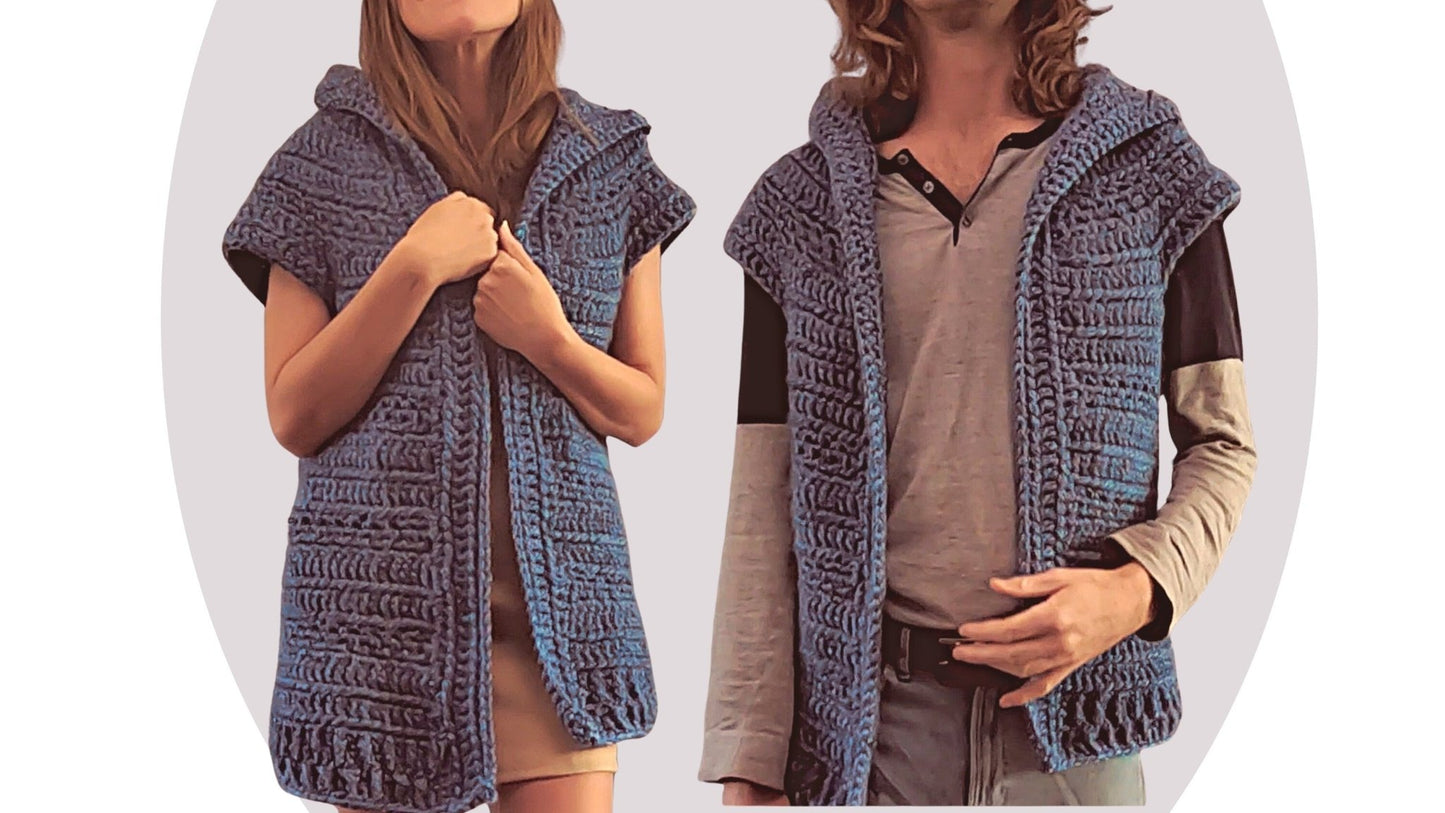 Crochet Jacket Pattern - Cosmos - Unisex - Mermaidcat Designs