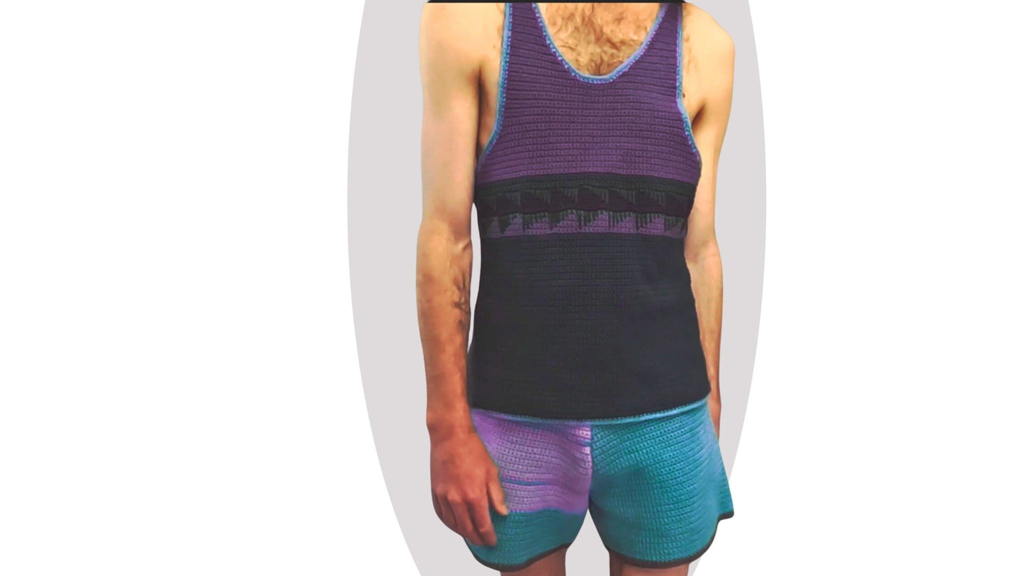 Crochet Mens Shorts Pattern - Mystery - Mermaidcat Designs
