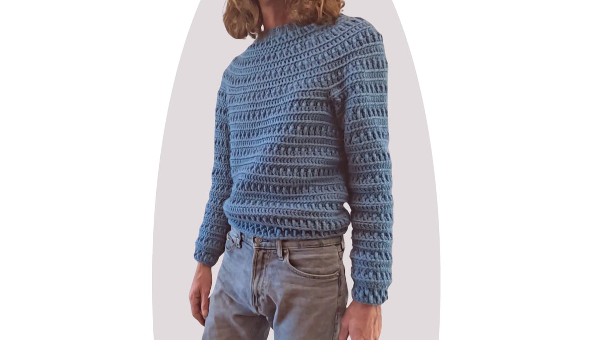 Crochet Pattern - Pine - Unisex Size Inclusive Sweater - Mermaidcat Designs