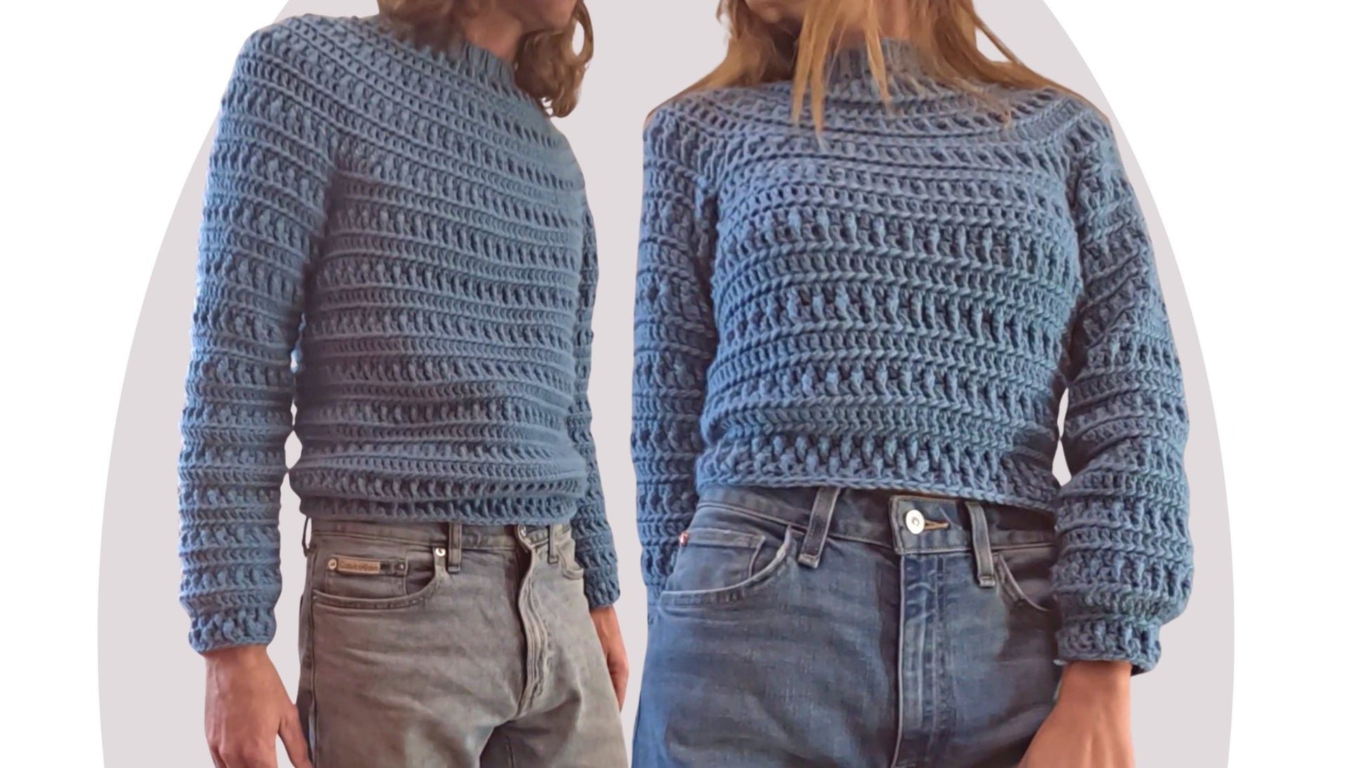 Crochet Pattern - Pine - Unisex Size Inclusive Sweater - Mermaidcat Designs