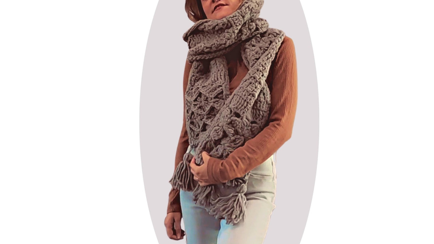 Crochet Scarf Pattern - Seaside - Mermaidcat Designs