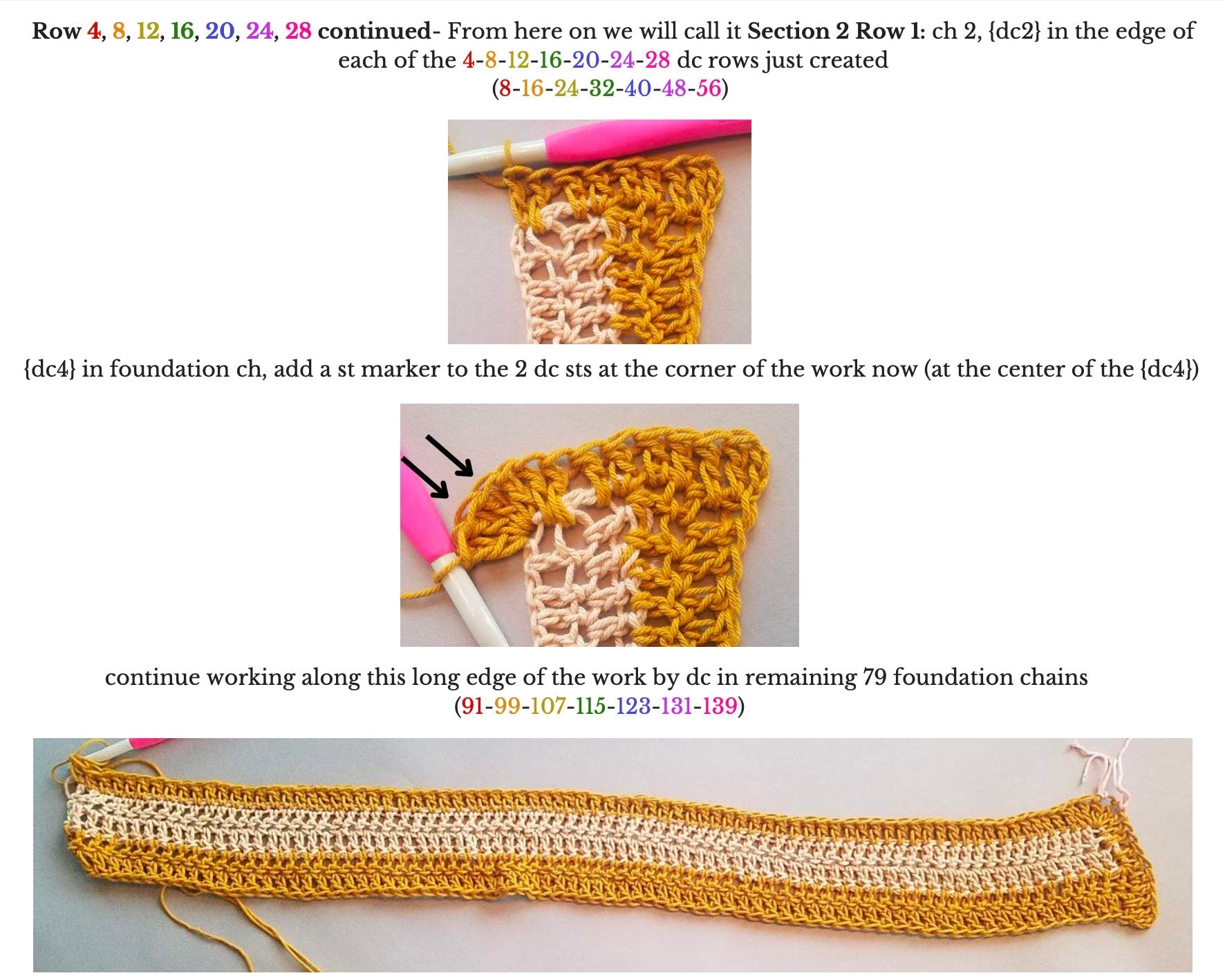 Crochet Scarf Pattern - Seaside - Mermaidcat Designs