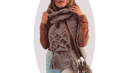 Crochet Scarf Pattern - Seaside - Mermaidcat Designs