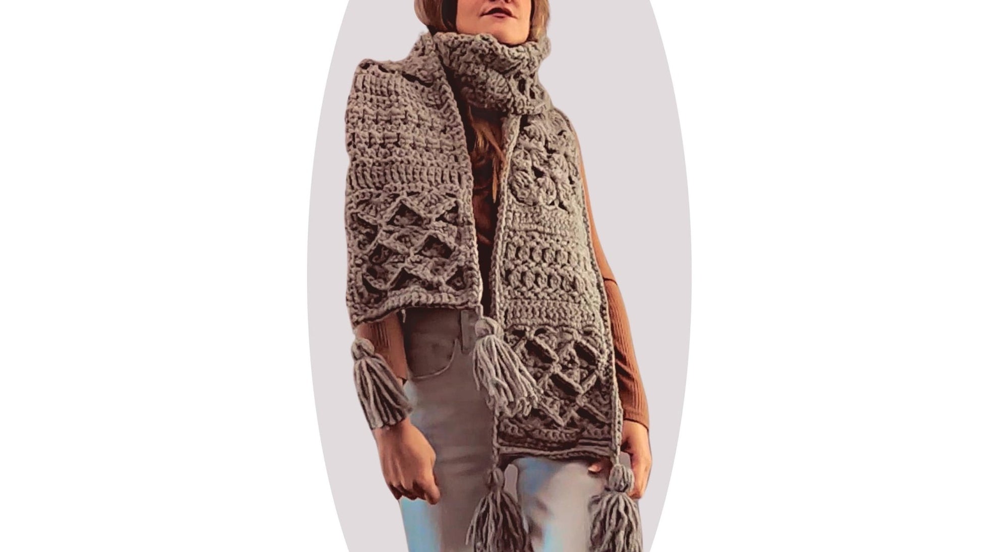 Crochet Scarf Pattern - Seaside - Mermaidcat Designs