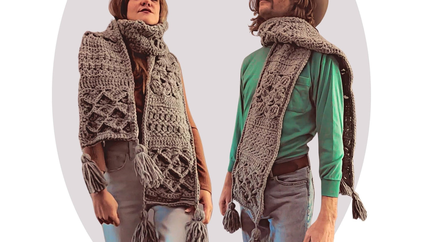 Crochet Scarf Pattern - Seaside - Mermaidcat Designs