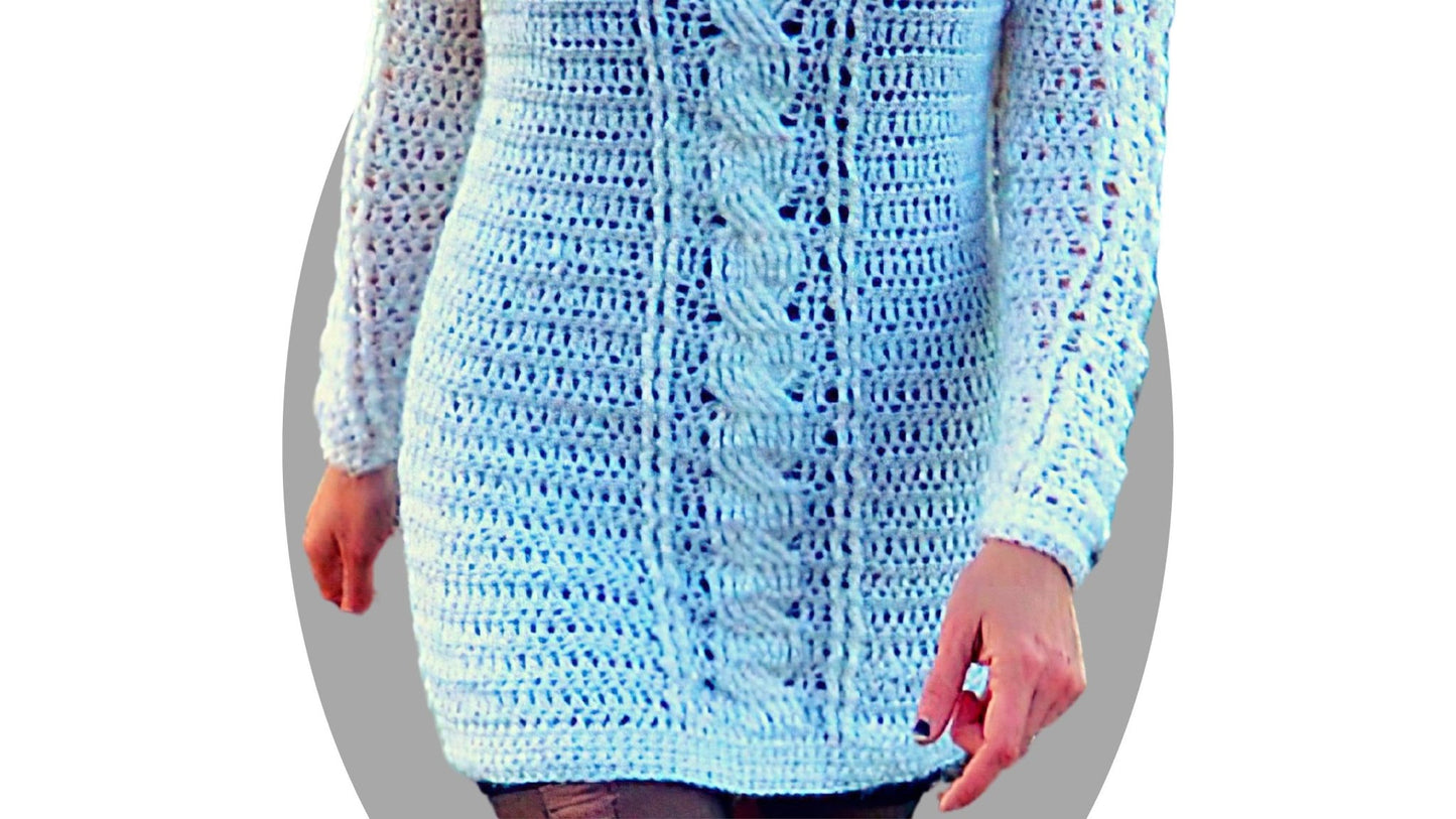 Crochet Sweater Dress Pattern - Levitate - Mermaidcat Designs