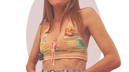 Crochet Top Pattern - Y2K Butterfly - Mermaidcat Designs