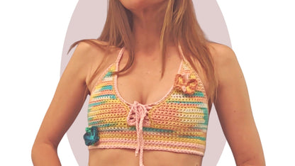 Crochet Top Pattern - Y2K Butterfly - Mermaidcat Designs