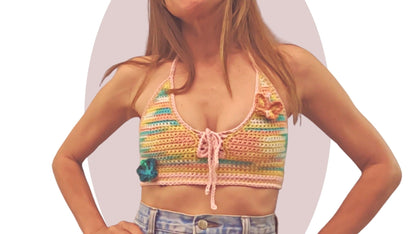 Crochet Top Pattern - Y2K Butterfly - Mermaidcat Designs